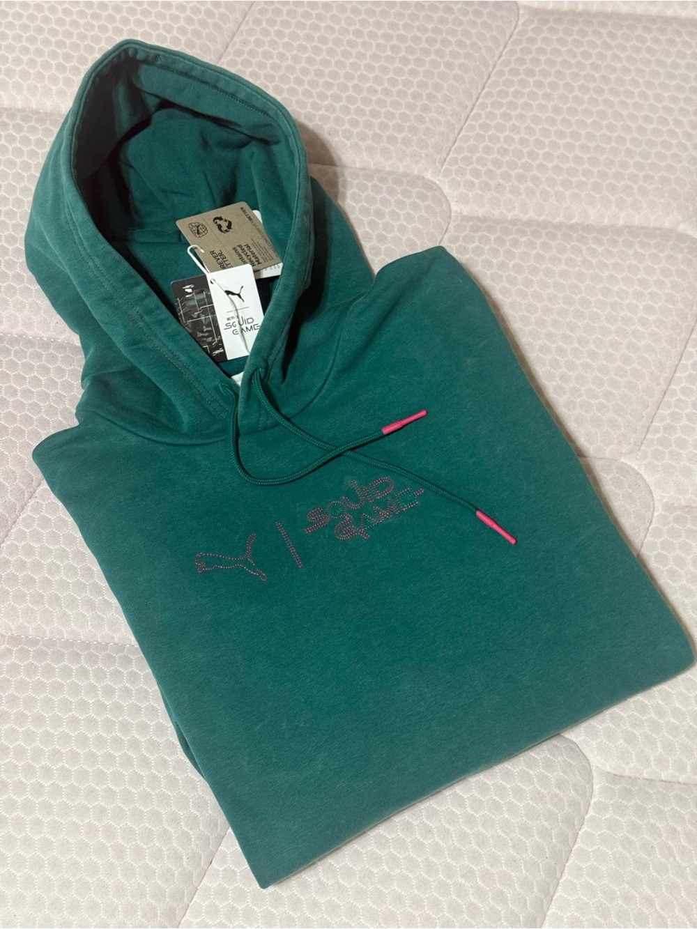 PUMA Squid Game Mens Pullover Hoodie Green Medium Netflix Show New Sz M